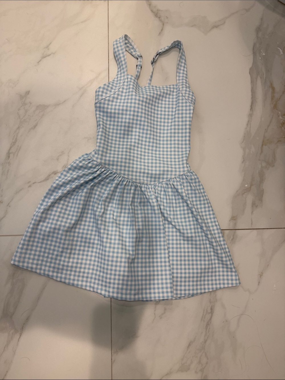 abercrombie kids Blue Gingham Sundress with Adjustable Straps